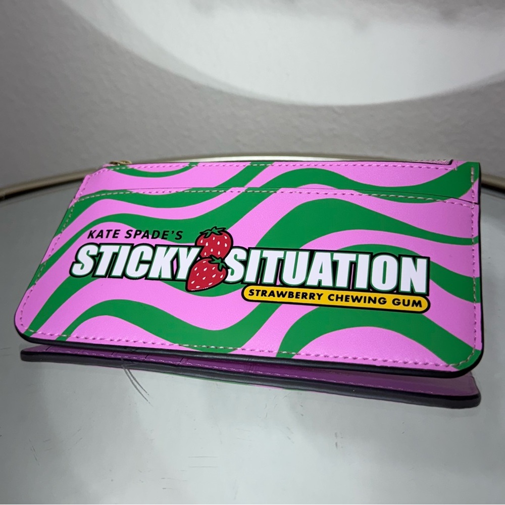 Kate Spade Sticky Situation Bubble Gum Large Slim Card Holder